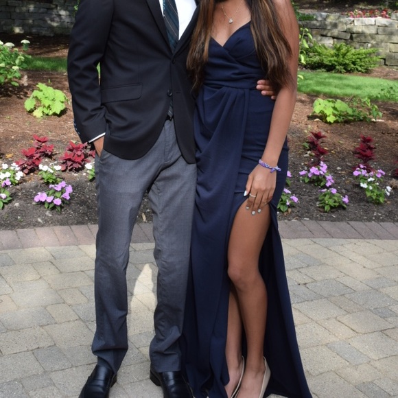 Navy Blue Prom Dress, Size Small - Picture 3 of 3